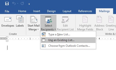 email merge from word what email does it send from